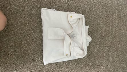 White quarter zip up coat
