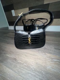 Black Crocodile Leather Bag