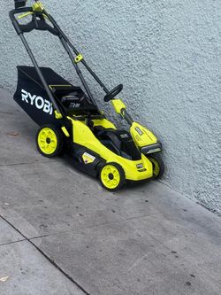 Lawnmower ryobi push+ weed eater +2 4ah battery used like condition