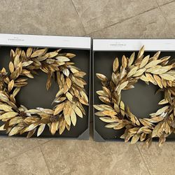 Two brand new rare gold wreaths 