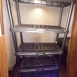 Shamrock Industries 36-in W × 18-in D x 74-in H 5 -Tier Heavy Duty Black Plastic utility shelving Unit