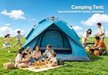 Quick Set Up Waterproof 1-2Person Camping Tent with Bug Netting - Instant Pop-Up Tent for Family Camping & Hiking