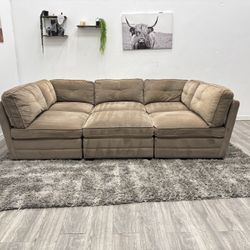 Brown Sectional Modular Couch - Free Delivery 