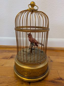 Vintage French Bird Cage Music Box