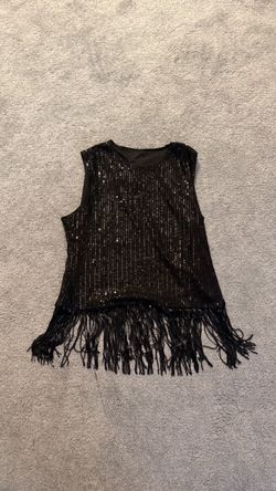 Sequin fringe women’s top