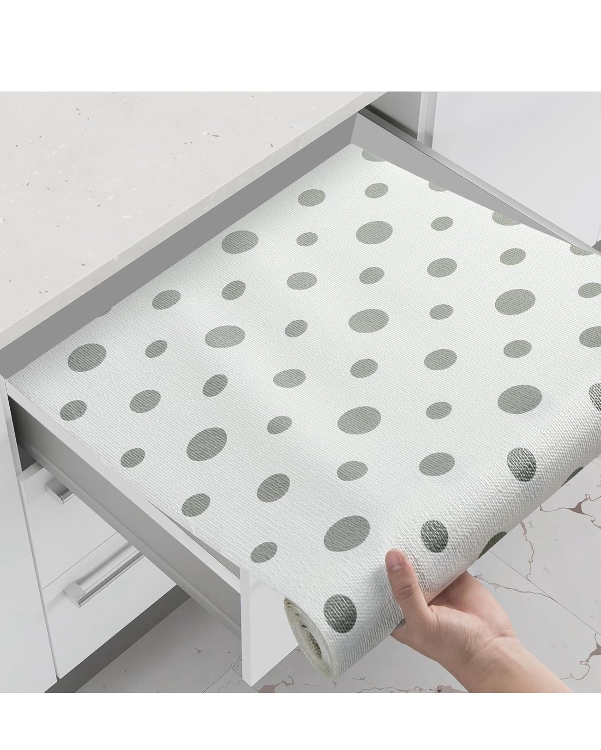 Drawer and Shelf Liner, Non-Slip Kitchen Cabinet Liners Non-Adhesive Thick Strong Grip Waterproof Washable Mats Protect Dresser Shelves Cupboard Bathr