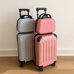 1 Set 14”+20” Carry On Hardshell Luggage ABS+PC 360 Spinner Wheels TSA Lock