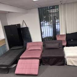 On Sale!! $125 Brand New Multi Use Ottoman Sofa Bed Chair Recliner Puff White, Brown, Pink And Dark Gray (while Supplies Last)