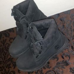 NEW WITHOUT TAGS BLACK LEATHER AUTHENTIC TIMBERLAND BOOT A1SEO WOMAN'S SIZE 7 SHOE