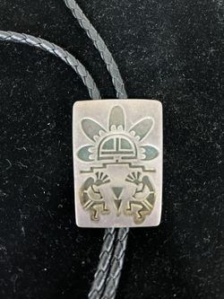 Vintage Hopi Sterling Silver Kokopelli Bolo Tie 