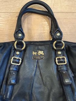 Coach Black Leather Satchel Handbag