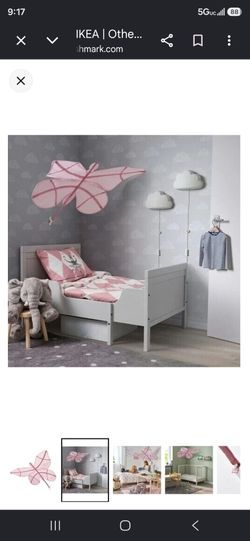 Bed canopy, butterfly/pink