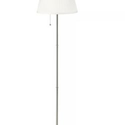 IKEA Floor lamp, nickel plated/white