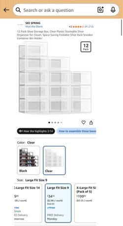 10 Pack Storage Boxes / shoe storage boxes