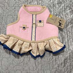 Dog Vest Harness Skirt Pink