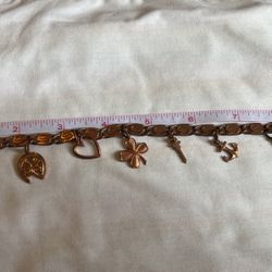 Vintage Copper Charm Bracelet 