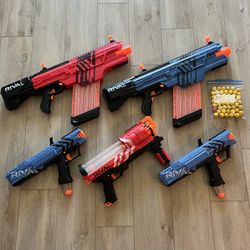 Nerf Rivals Series Red vs Blue Kids Summer Toys! Nerf Battle!