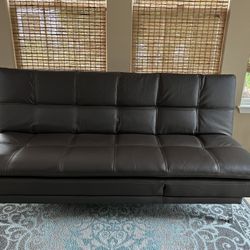 Serta Dream Convertibles Brown Vinyl Futon