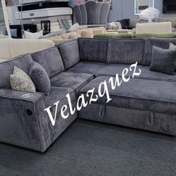 ✅️✅️3-Piece Convertible Sectional
Sleeper Sofa W/Cupholder, Sofa Storage, & USB Ports✅️✅️