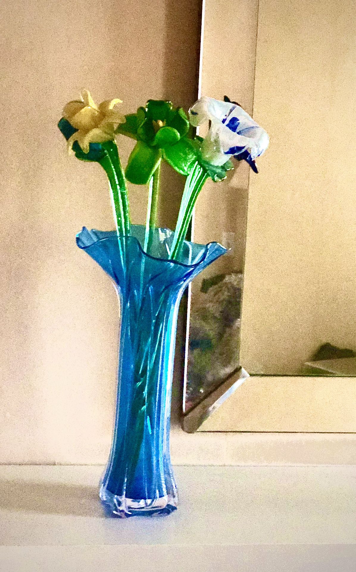Glass Vase And Flowers 