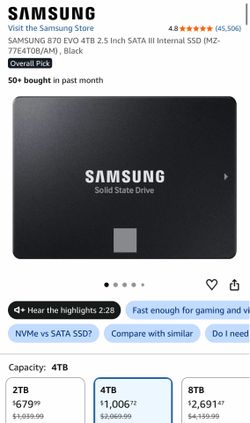 Samsung EVO 970 Sata 4TB SSD