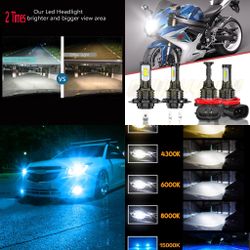 Hid Conversion Lights Kit - Led Headlight Bulbs - Replacement Xenon Bulb Ballast Amp  Plugs - Any Bike Car Truck Chevy Gmc Sierra Denali 1500 H11 9012