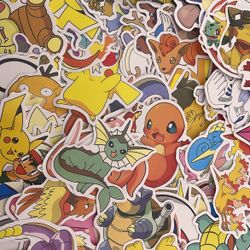 100 Pc Pokémon Stickers