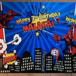 Custom Spider Man Birthday Banner