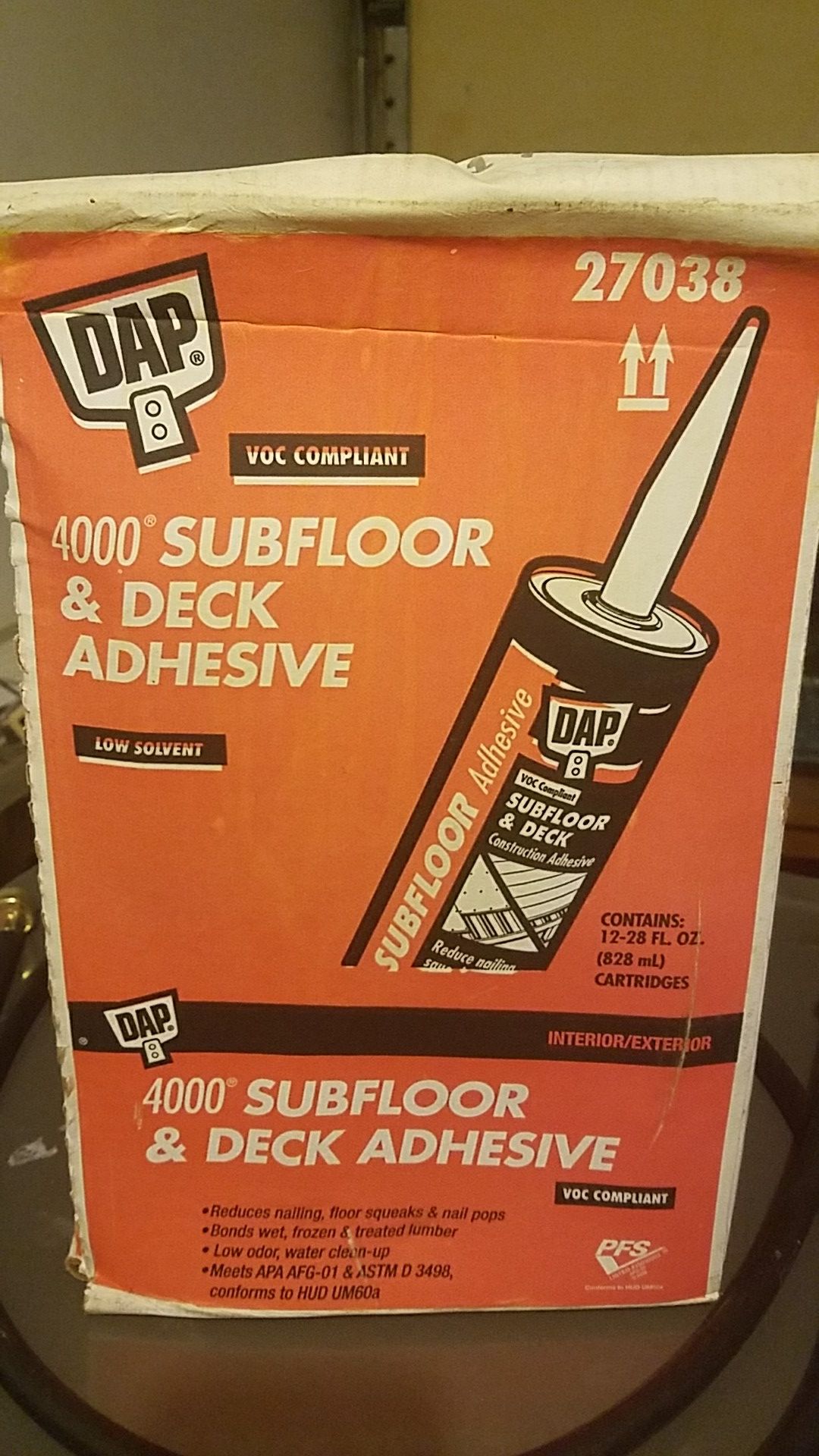 4000 subfloor & deck adhesive 12 28 fl.oz
