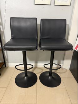 2 Black Bar Stools