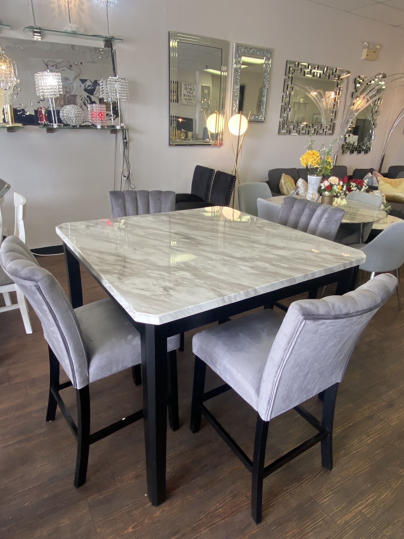 5Pc White Dining Table Set 