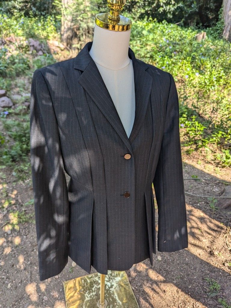 Calvin Klein Black And Grey Size 8 Blazer