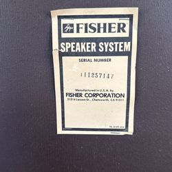 Fisher Speaker Vintage 