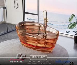 Elevate your bathroom with the 62 inch freestanding bathtub by Wellfor. 🏡✨