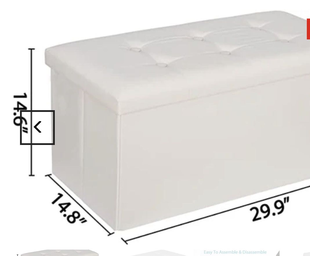 ZENY™ Leather Storage Ottoman Bench 30 Inches Folding Footrest Padded Seat Large Toy Sotrage Chest27