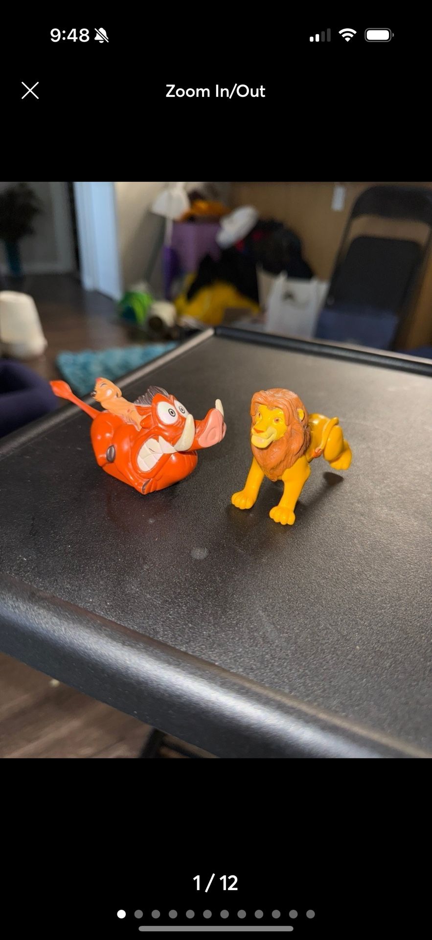 Vintage Disney The Lion King Mufasa Toy Figurine with Moving Legs The Lion King