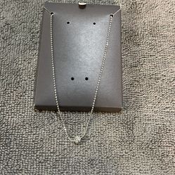 CA. 10” CHOKER CHAIN. STERLING SILVER. CRYSTAL. 