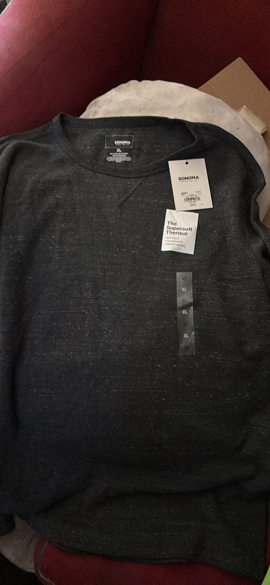 NEW Sonoma Gray Thermal Long Sleeve Shirt XL