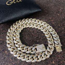 18” Shop GLD 18k Diamond Cuban Link Choker (10mm) Necklace in Yellow Gold