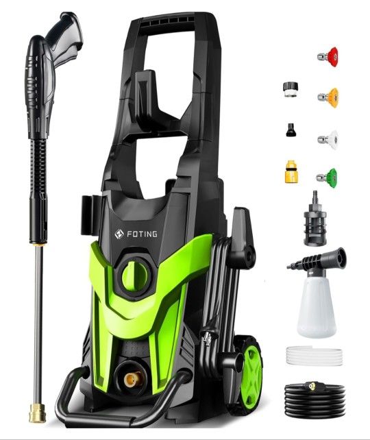 Pressure Washer Power Washer 4300PSIWith4Quick Connect Nozzles, InletHose &F Filter& / FoamCannonfor Cars/ Fences/ Driveways/ HomeCleaning.