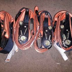 Set of 4 Vulcan car trailer tire straps (flat hook)