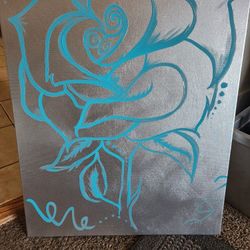 Silver & Turquoise Painting