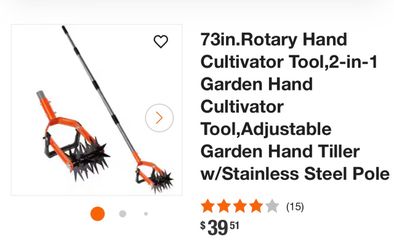 2-in-1 Rotary Hand Cultivator Garden Tiller Tool