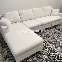 Brand New Reversible White Fur sectional 