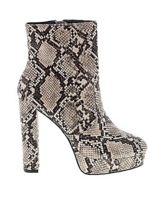 Aldo Snakeskin-print Leather Ankle Boots