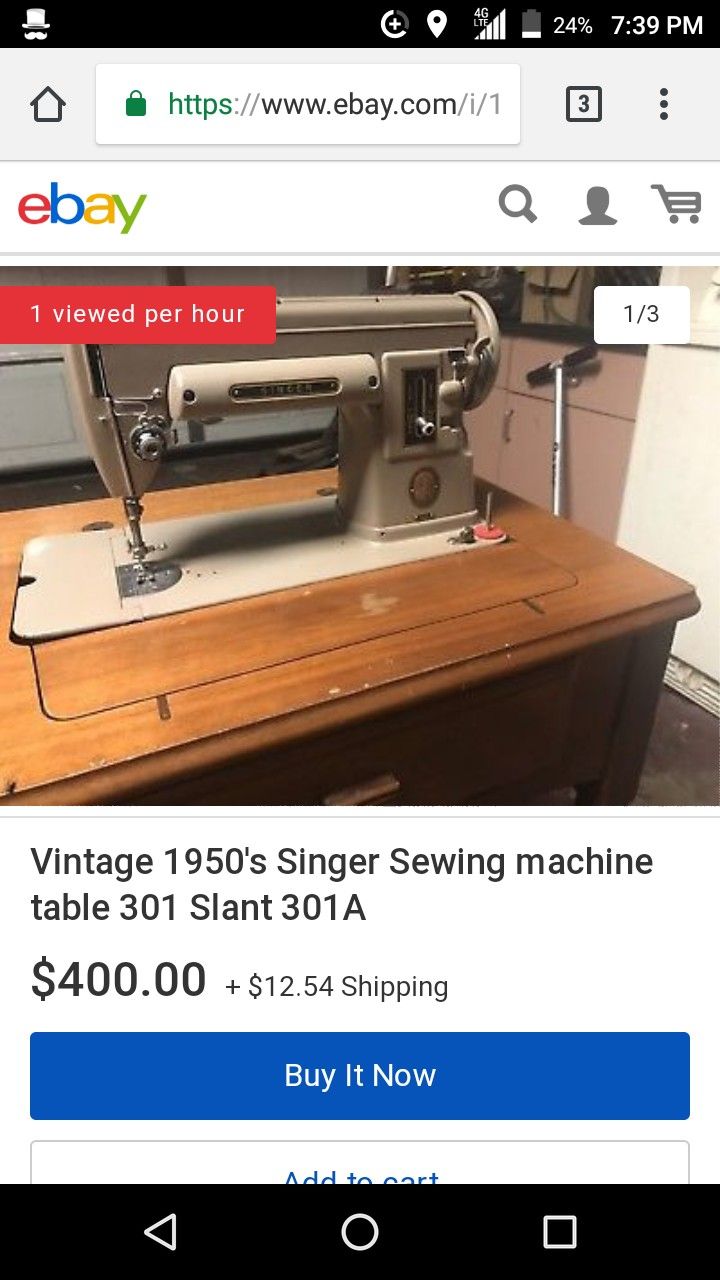 Singer 301a sewing machine with stool and extras for Sale in