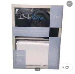 Bella Russo Satin Pillowcase & Sleep Mask 4 Piece Set NEW