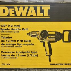 New In Box - Dewalt DW130V 1/2” Spade Handle Drill