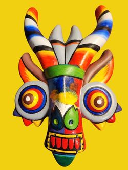 Rainbow Dragon Ceramic Mask