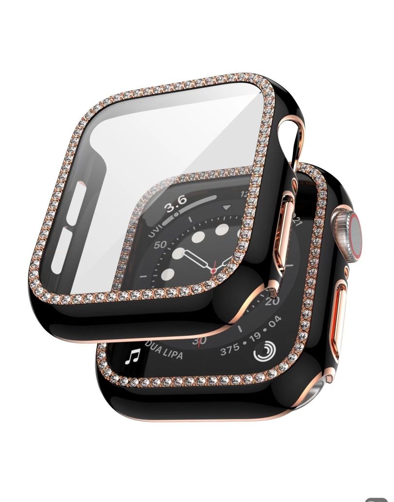 SET OF 10 Tempered glass Apple Watch bling screen protector / 38mm44mm